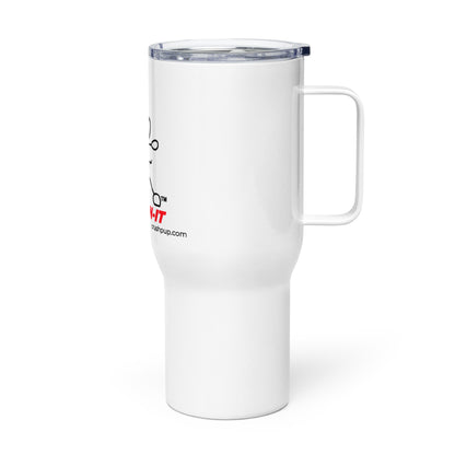 Travel mug with a handle