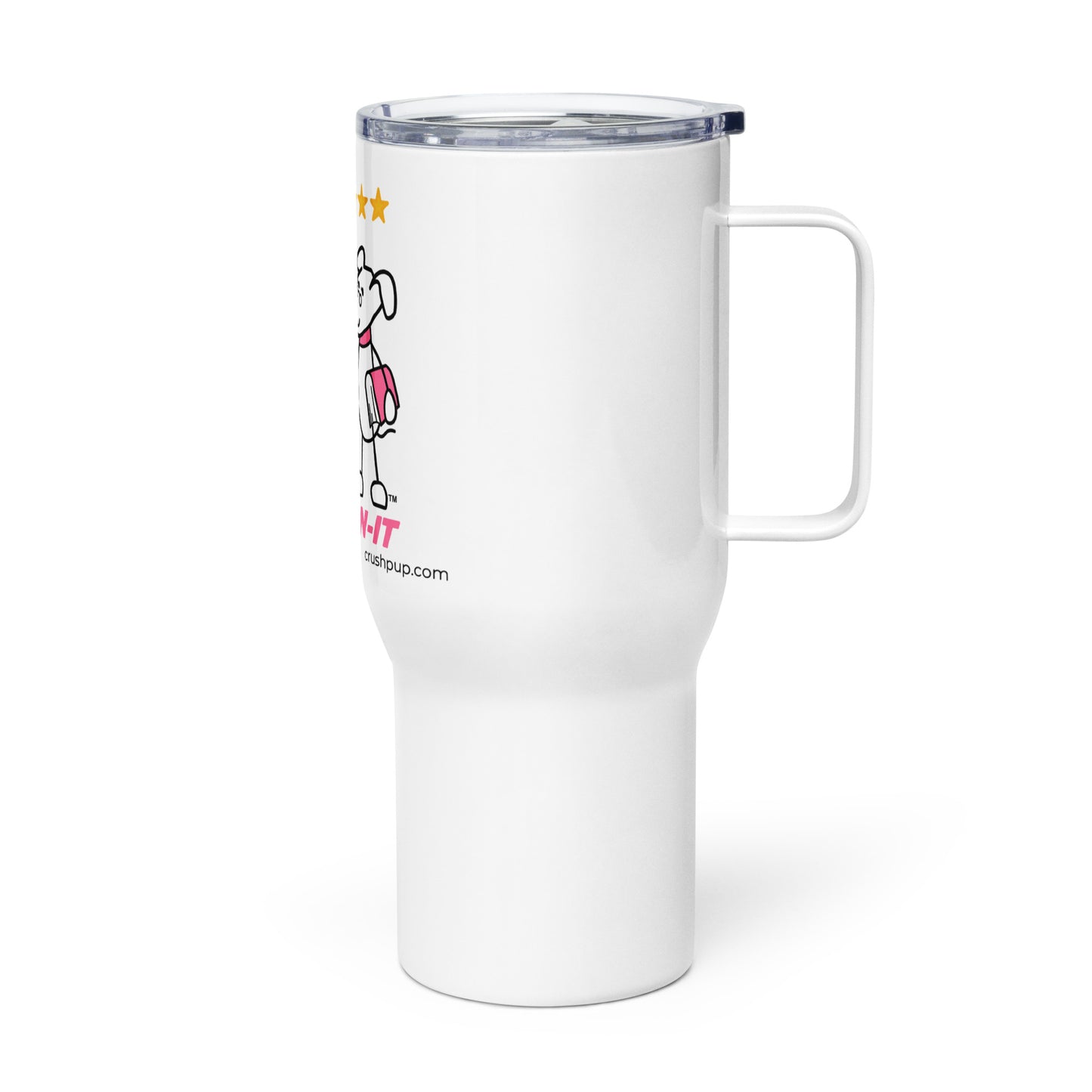 Travel mug with a handle