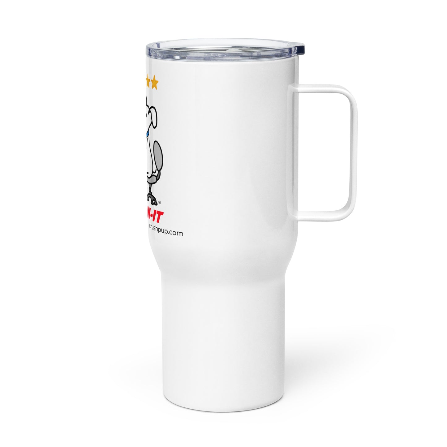 Travel mug with a handle