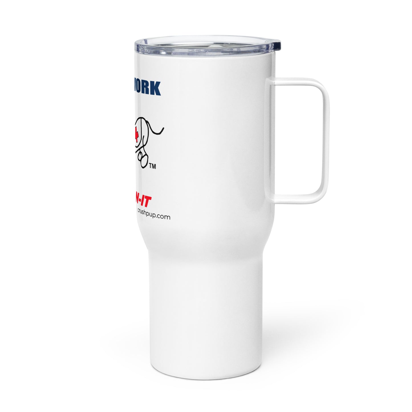 Travel mug with a handle