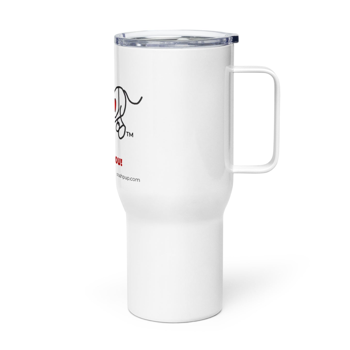 Travel mug with a handle