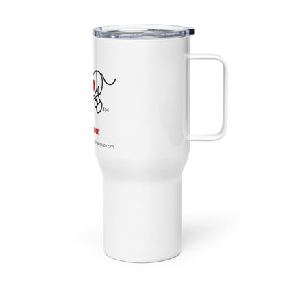 Travel mug with a handle