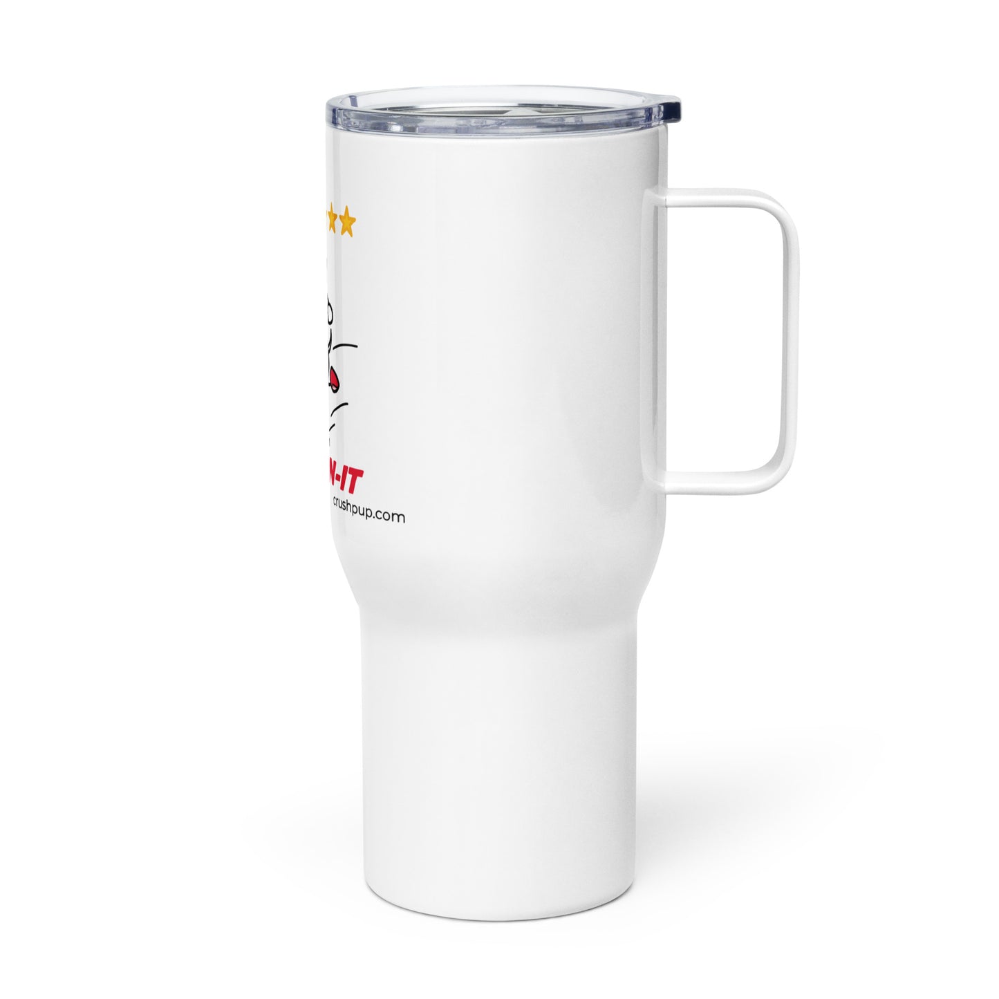 Travel mug with a handle