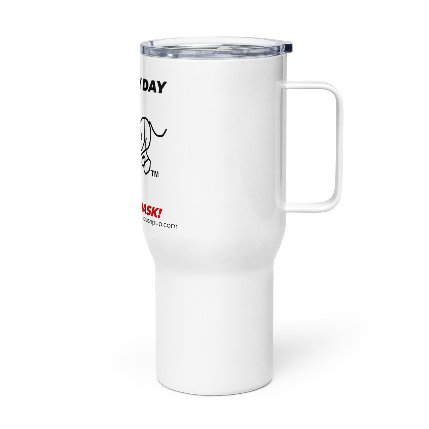 Travel mug with a handle