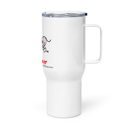 Travel mug with a handle