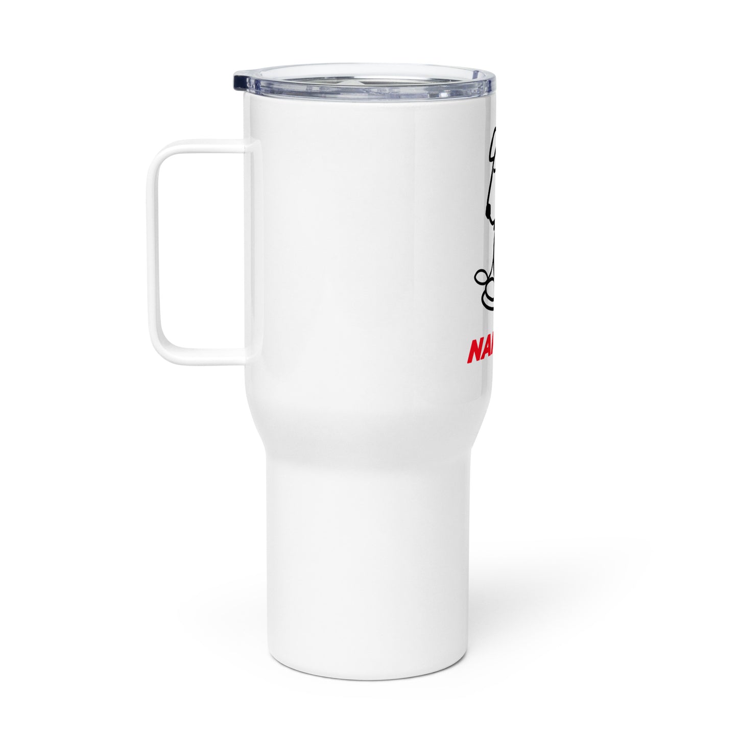 Travel mug with a handle