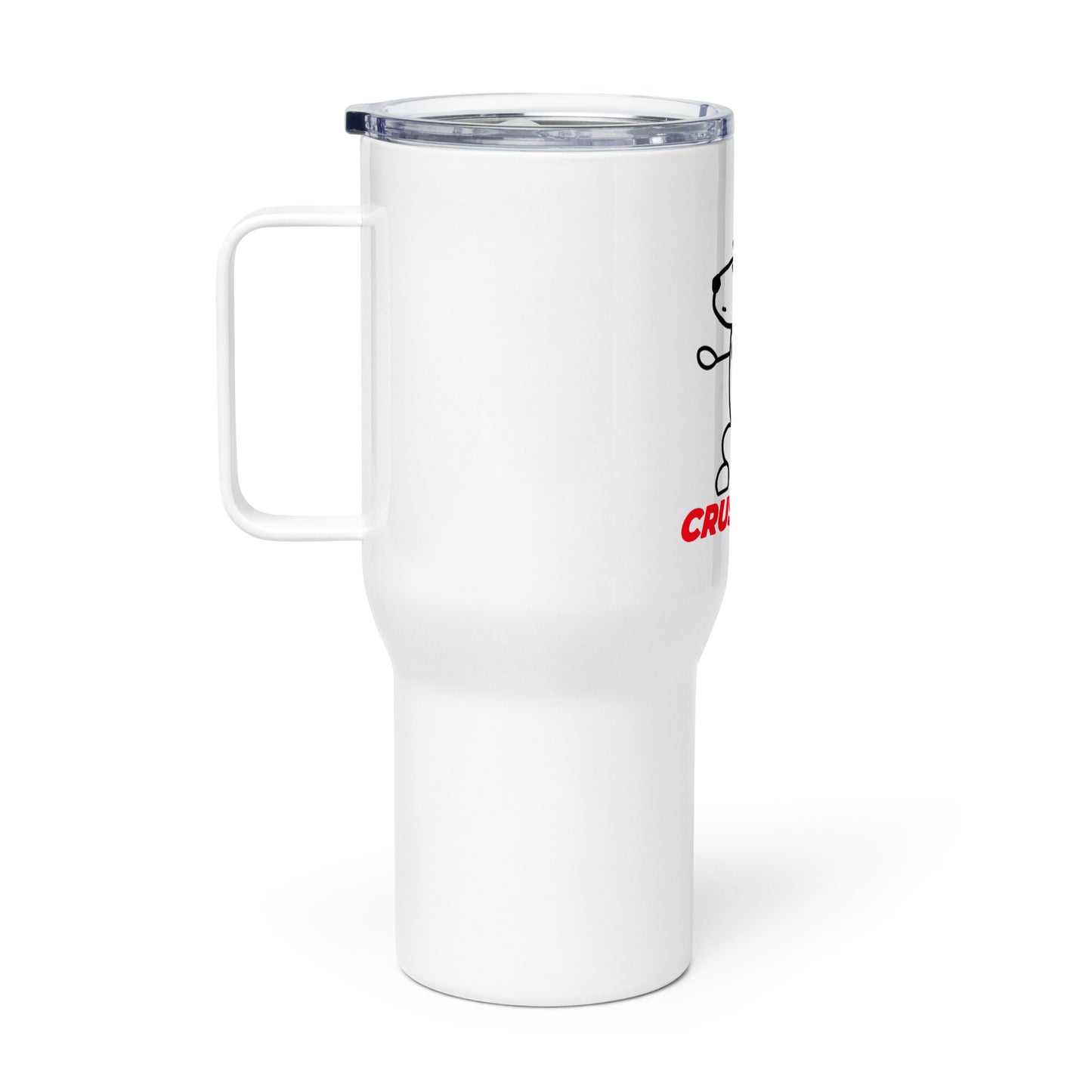 Travel mug with a handle