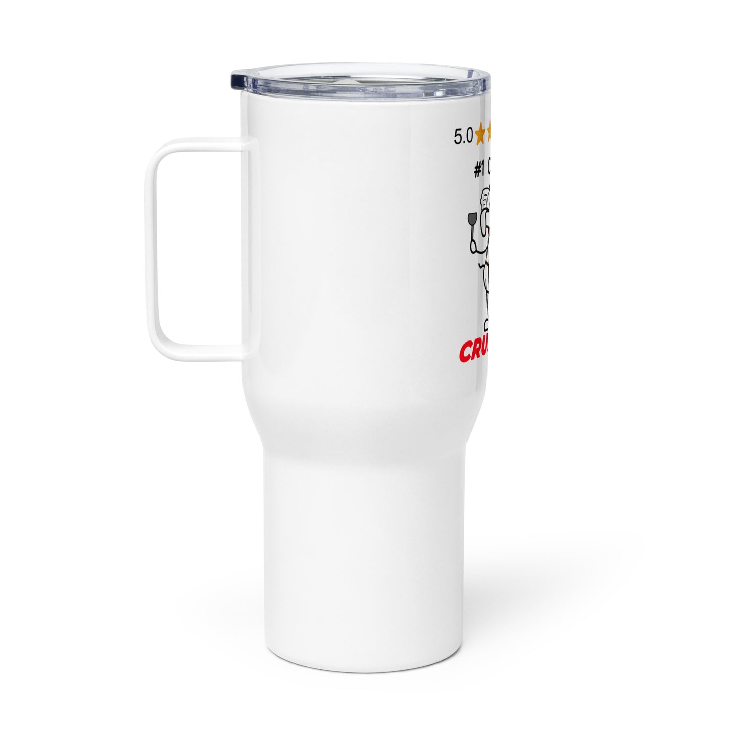 Travel mug with a handle