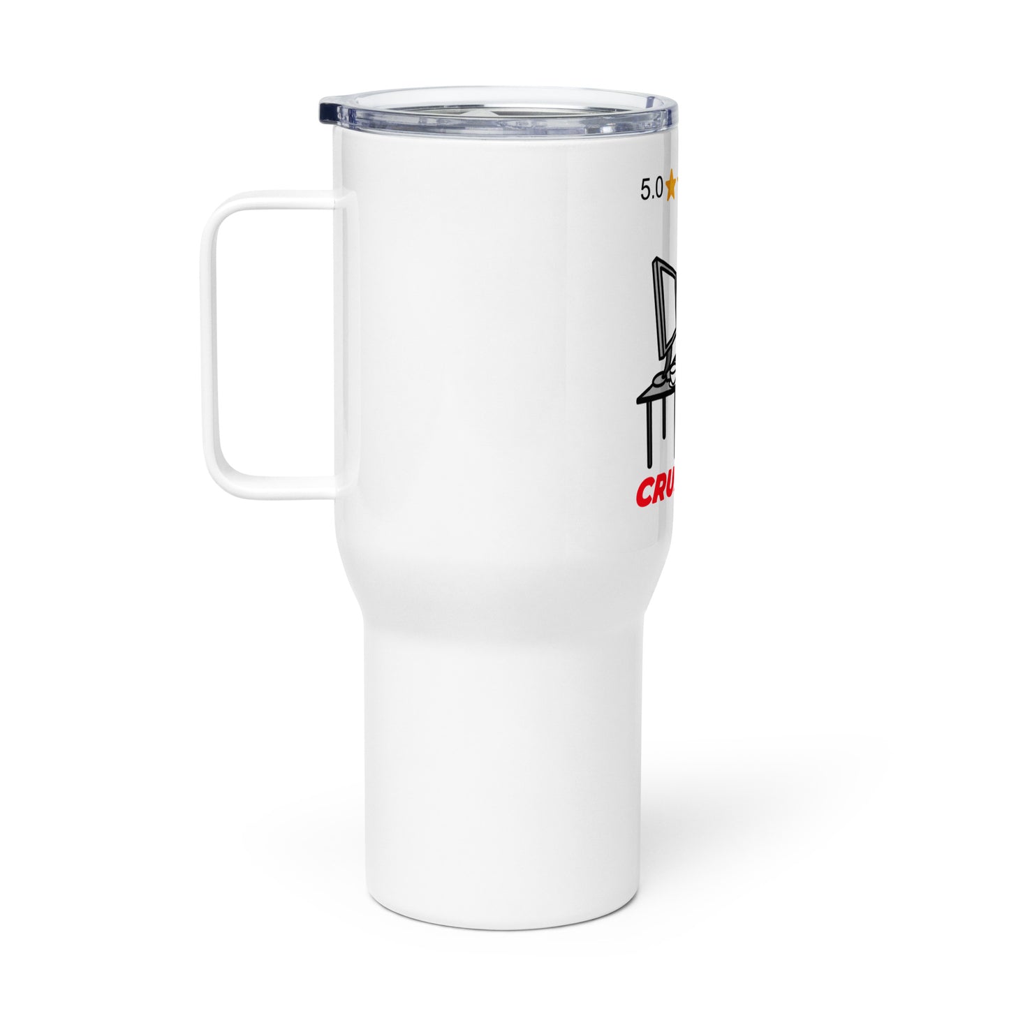 Travel mug with a handle