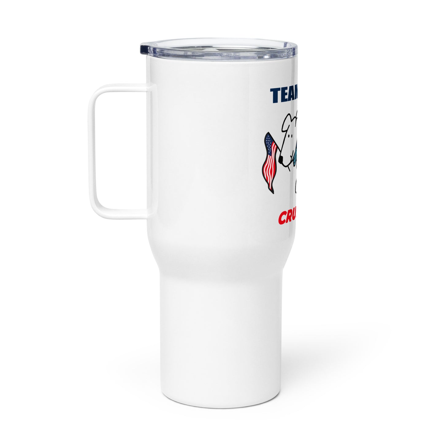 Travel mug with a handle