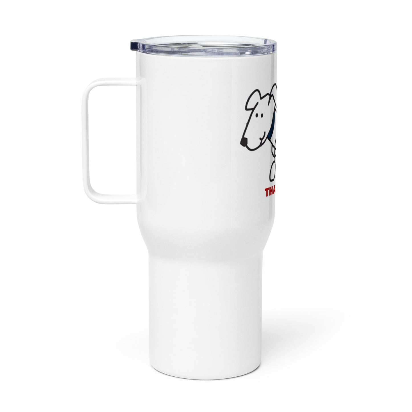 Travel mug with a handle