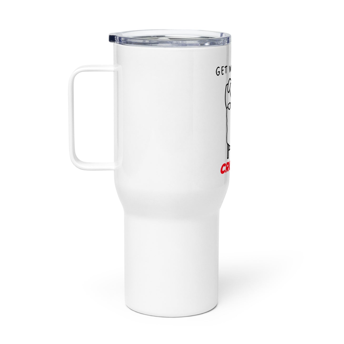 Travel mug with a handle