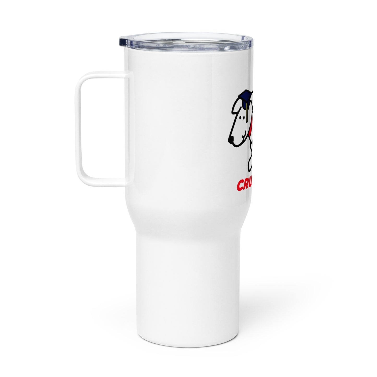 Travel mug with a handle