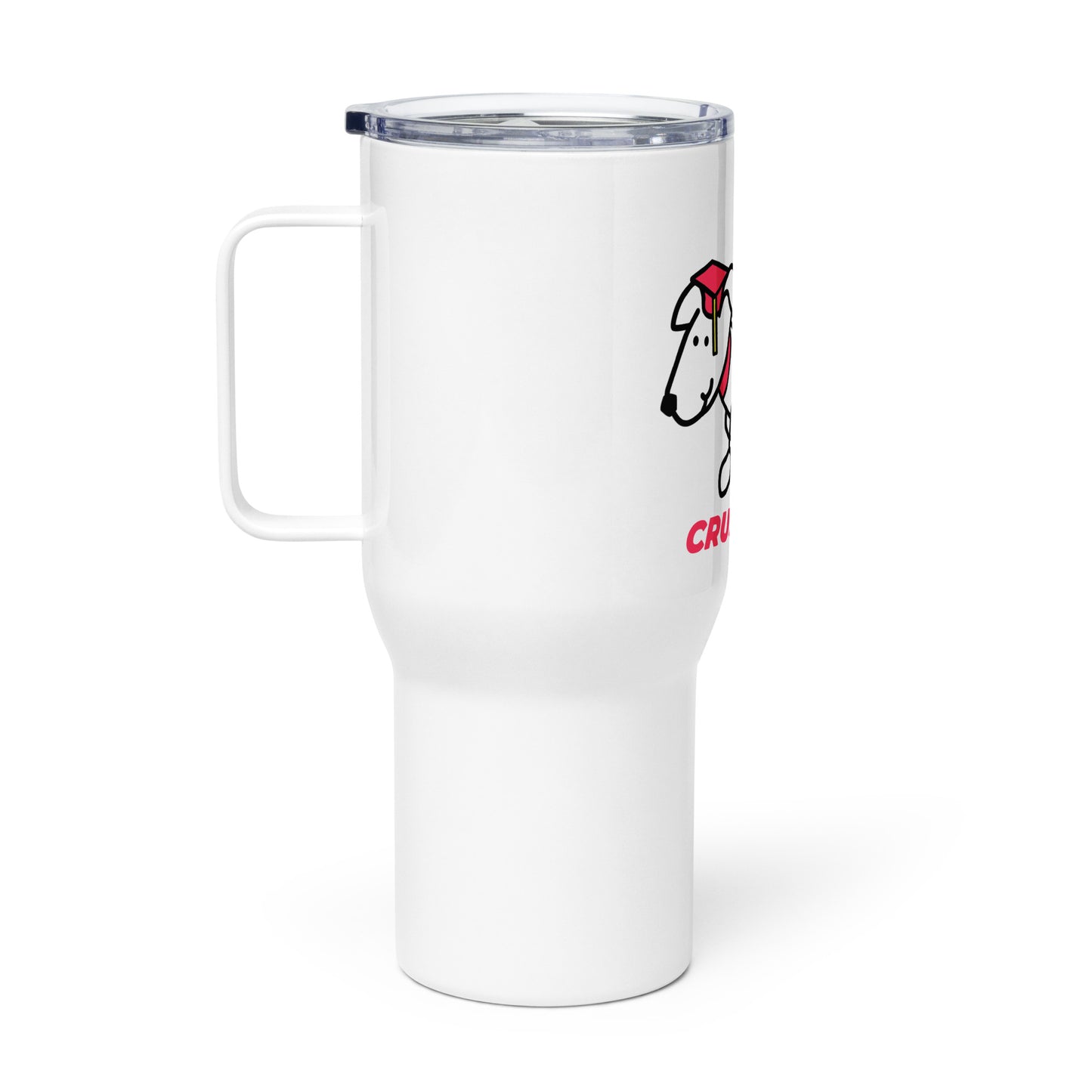 Travel mug with a handle