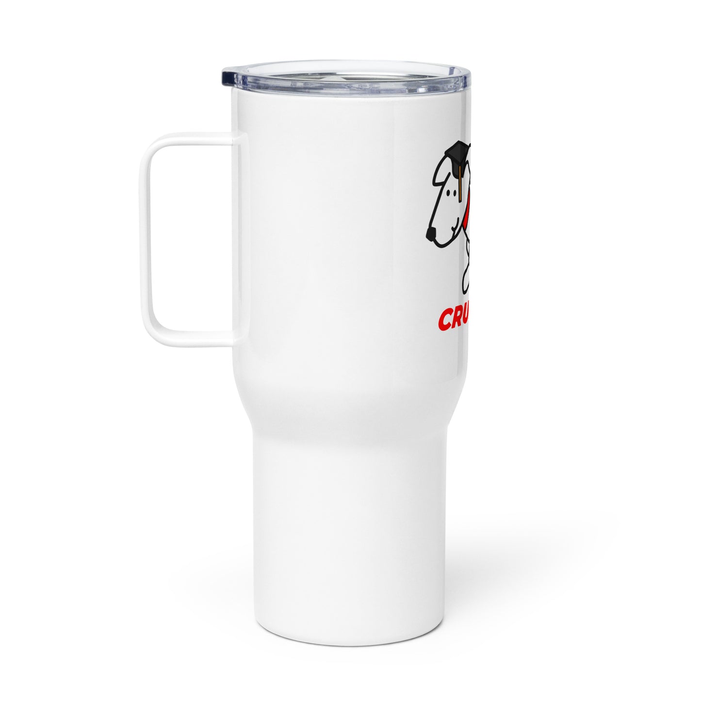 Travel mug with a handle