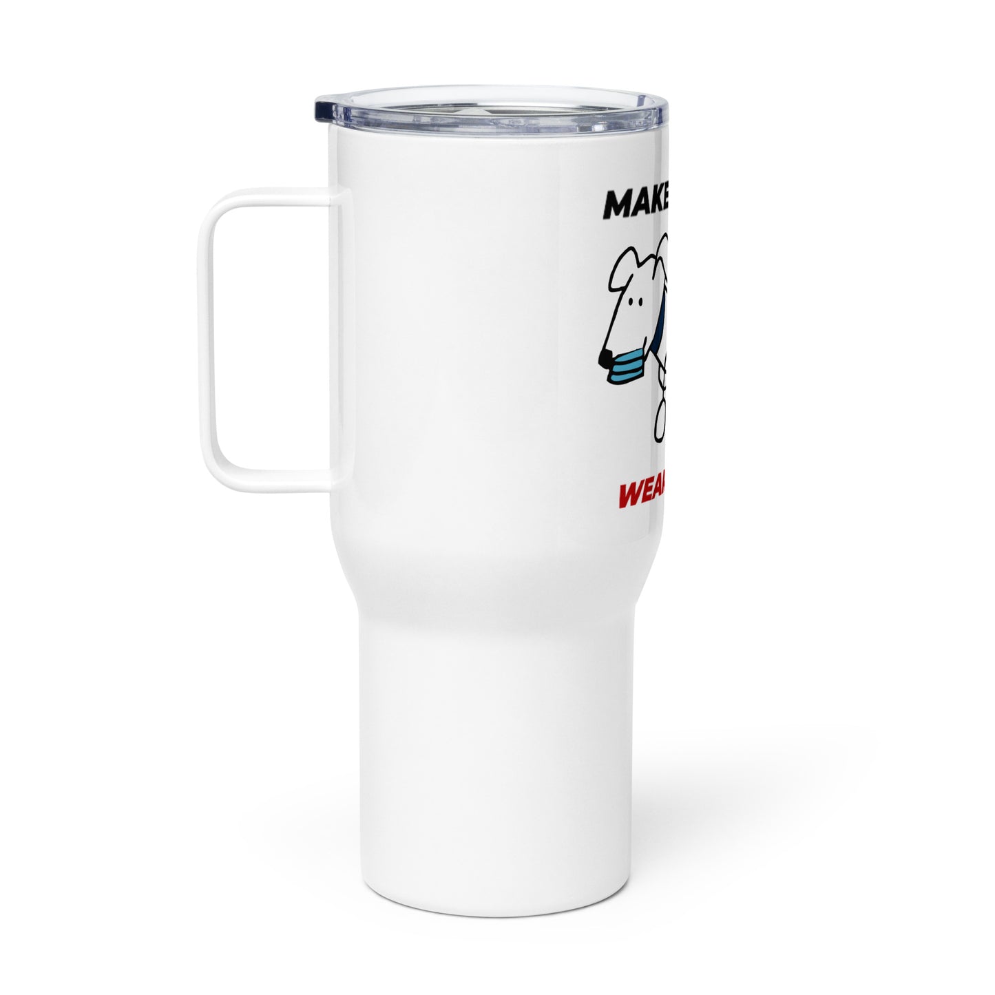 Travel mug with a handle